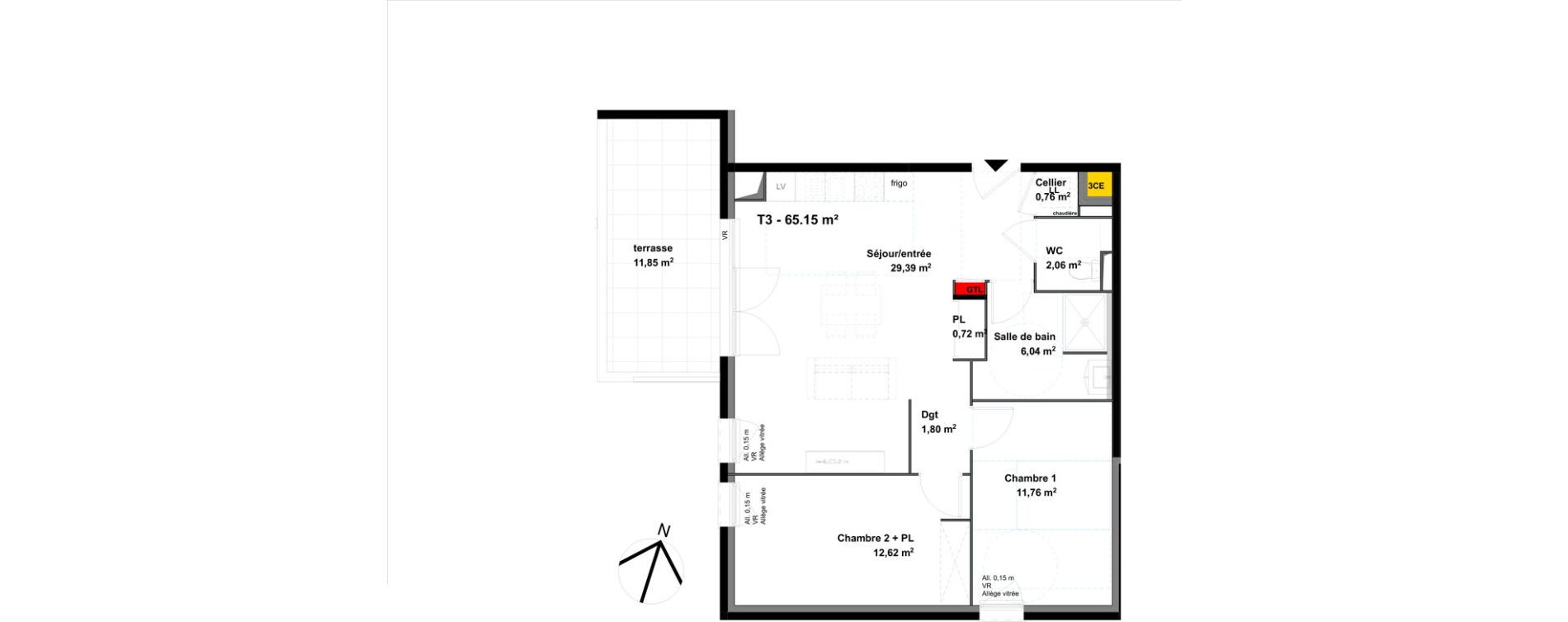 Appartement T3 de 65,15 m2 &agrave; Valence Lautagne