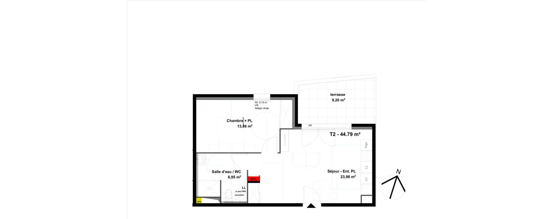 Appartement T2 de 44,79 m2 &agrave; Valence Lautagne