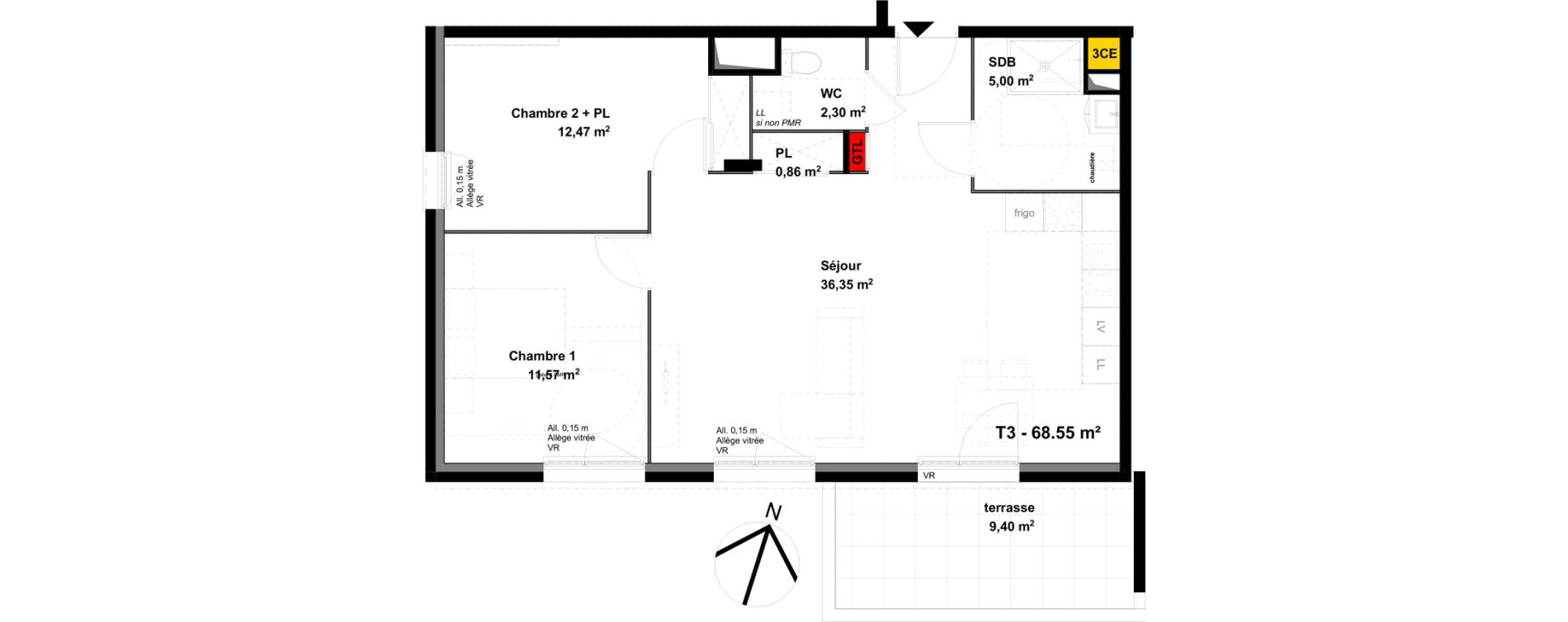 Appartement T3 de 68,55 m2 &agrave; Valence Lautagne