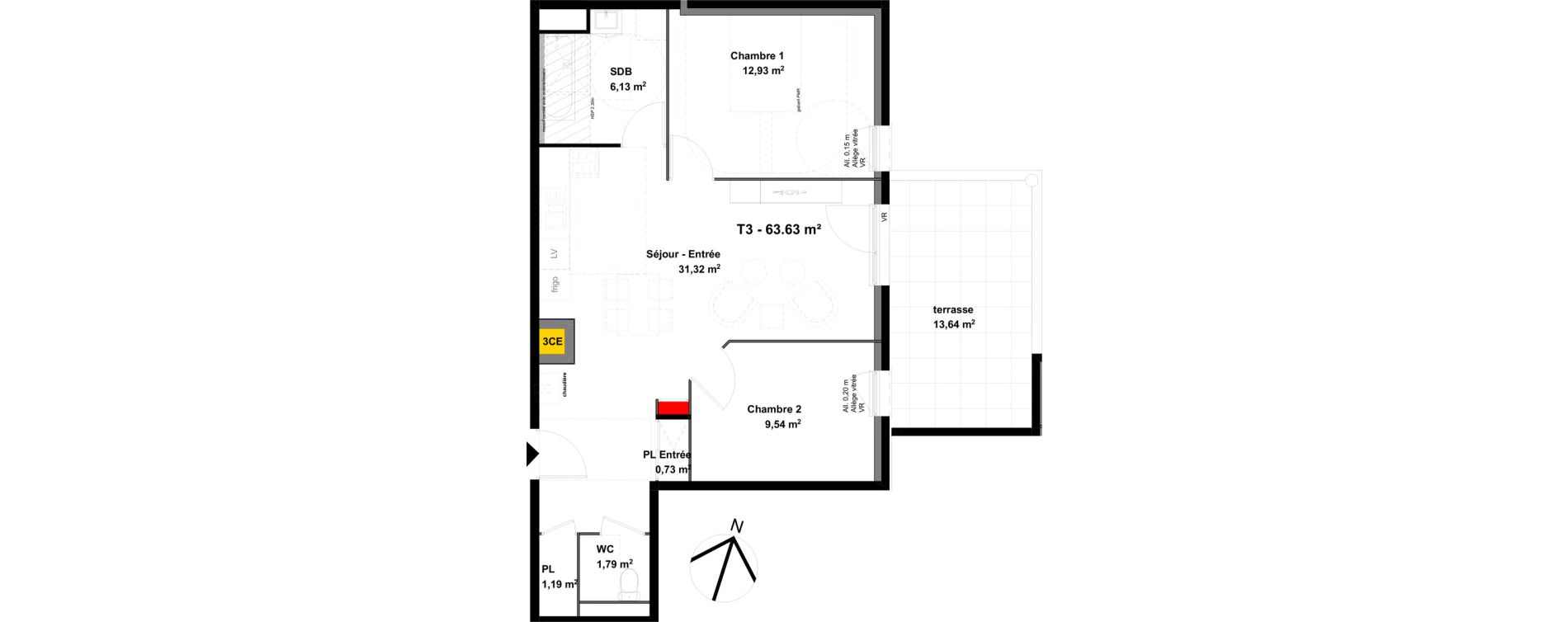 Appartement T3 de 63,63 m2 &agrave; Valence Lautagne