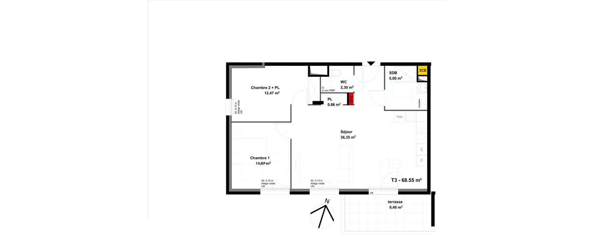 Appartement T3 de 68,55 m2 &agrave; Valence Lautagne
