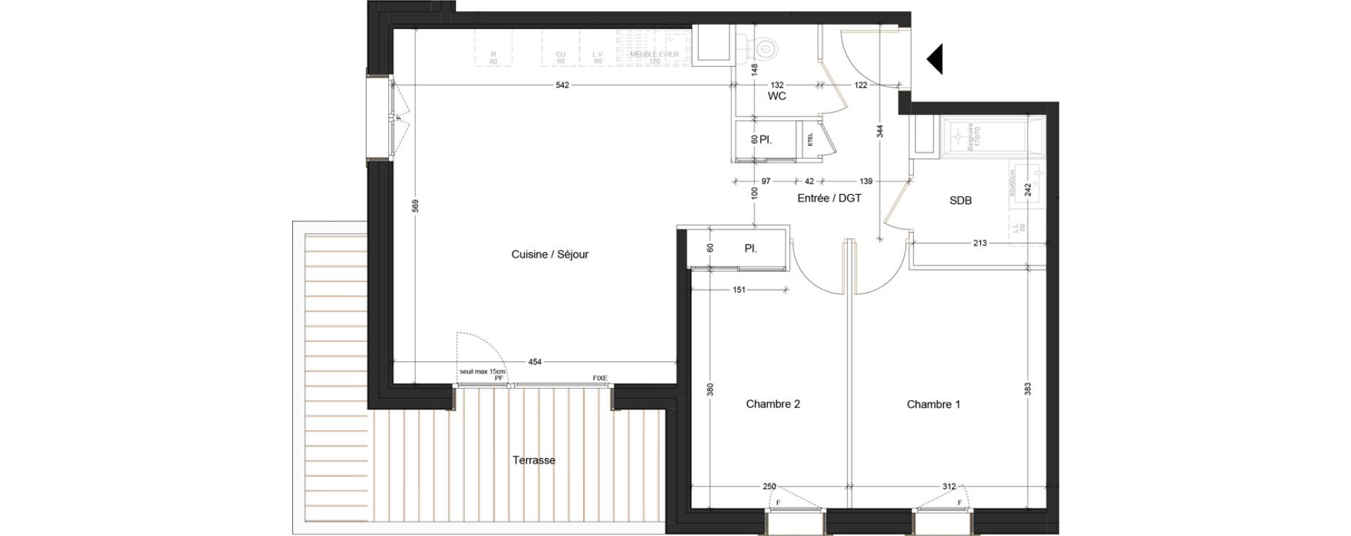 Appartement T3 de 65,09 m2 &agrave; Abondance Centre