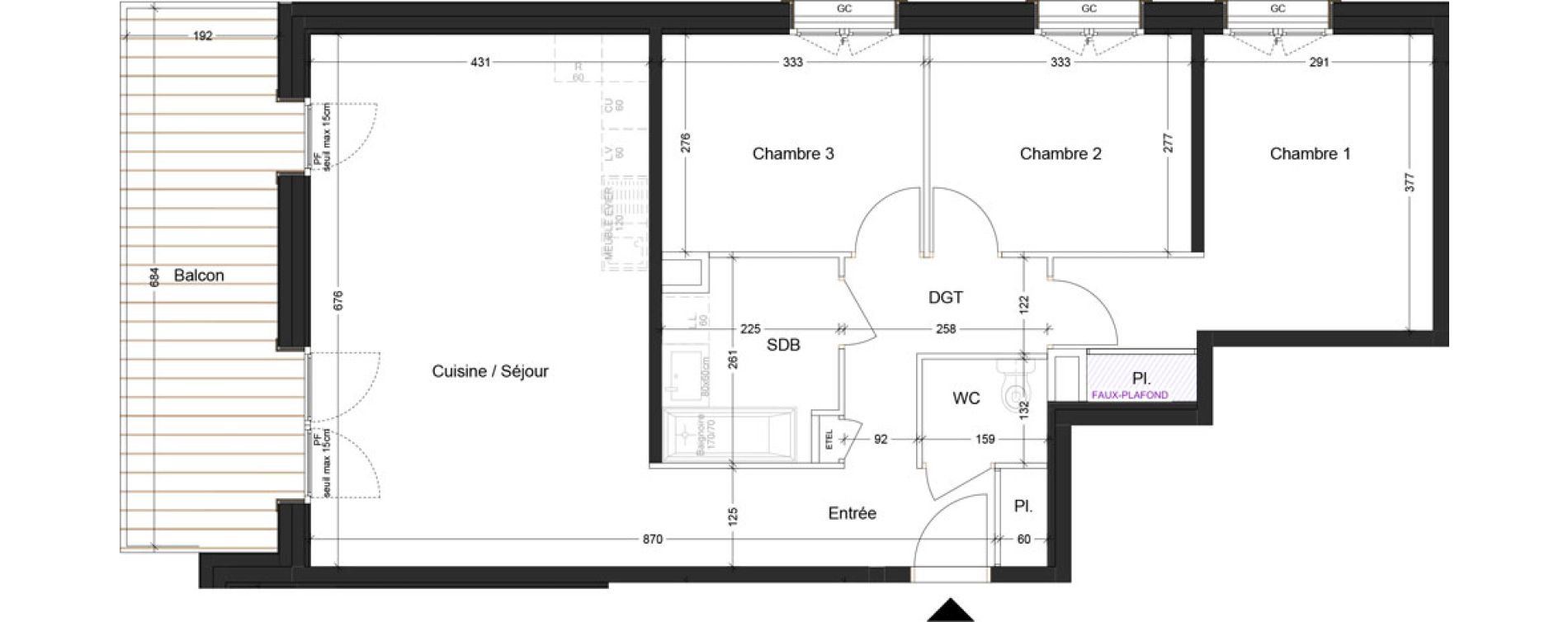 Appartement T4 de 79,86 m2 &agrave; Abondance Centre