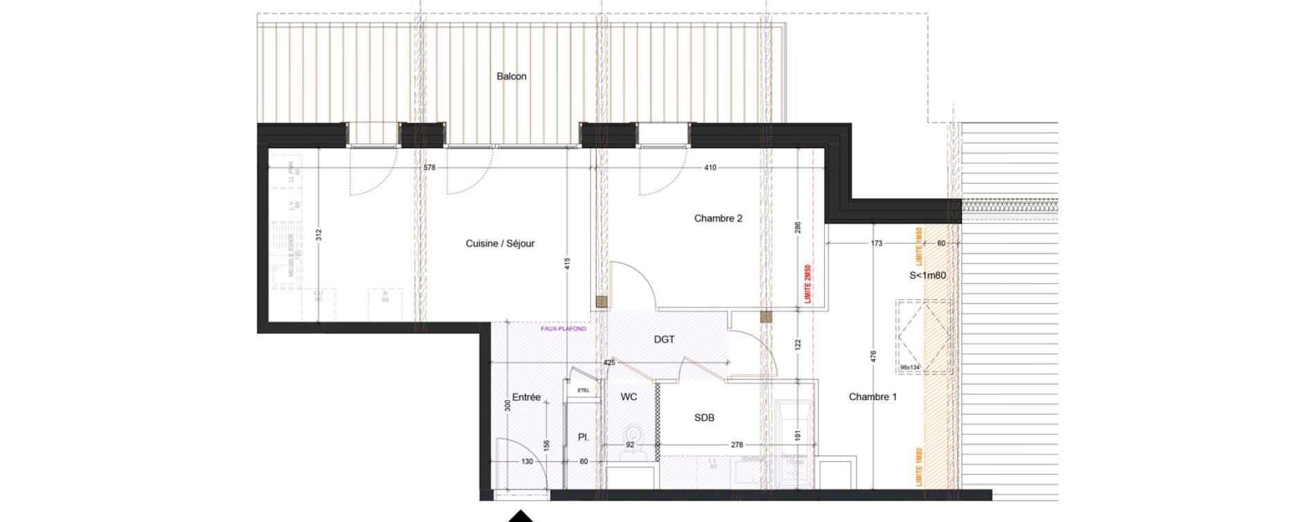 Appartement T2 de 54,99 m2 &agrave; Abondance Centre