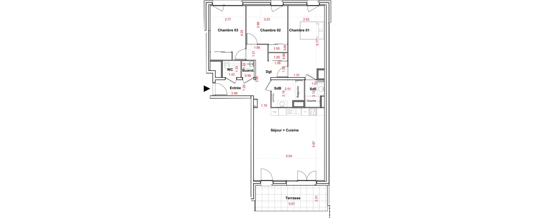 Appartement T4 de 93,44 m2 &agrave; Allonzier-La-Caille Centre