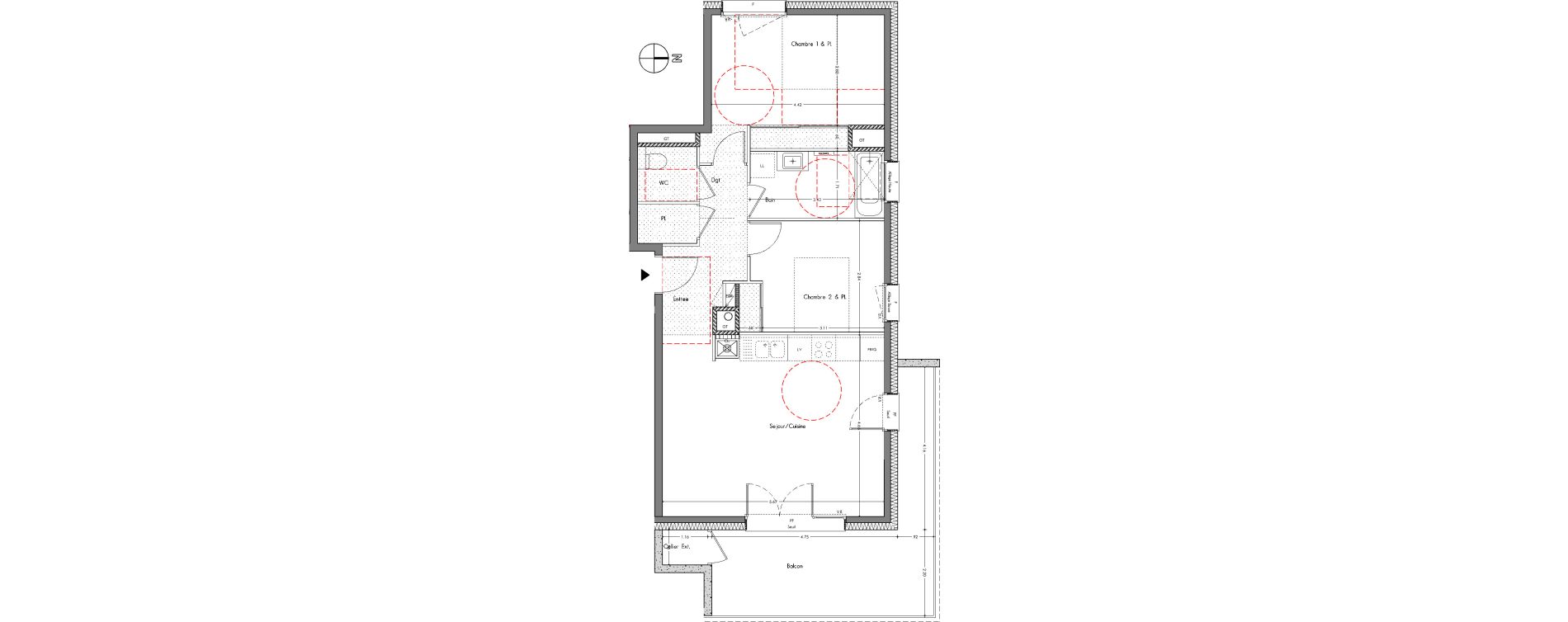 Appartement T3 de 67,21 m2 &agrave; Allonzier-La-Caille Centre