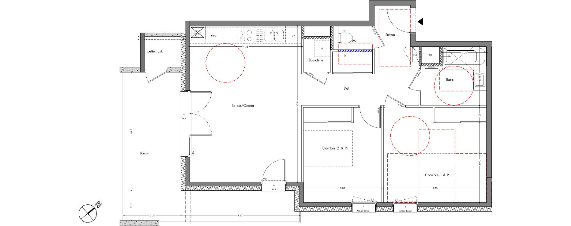 Appartement T3 de 70,34 m2 &agrave; Allonzier-La-Caille Centre