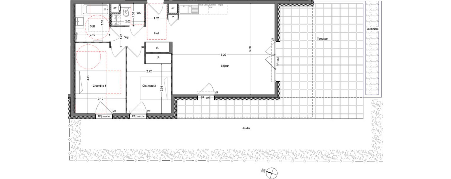 Appartement T3 de 72,46 m2 &agrave; Allonzier-La-Caille Centre