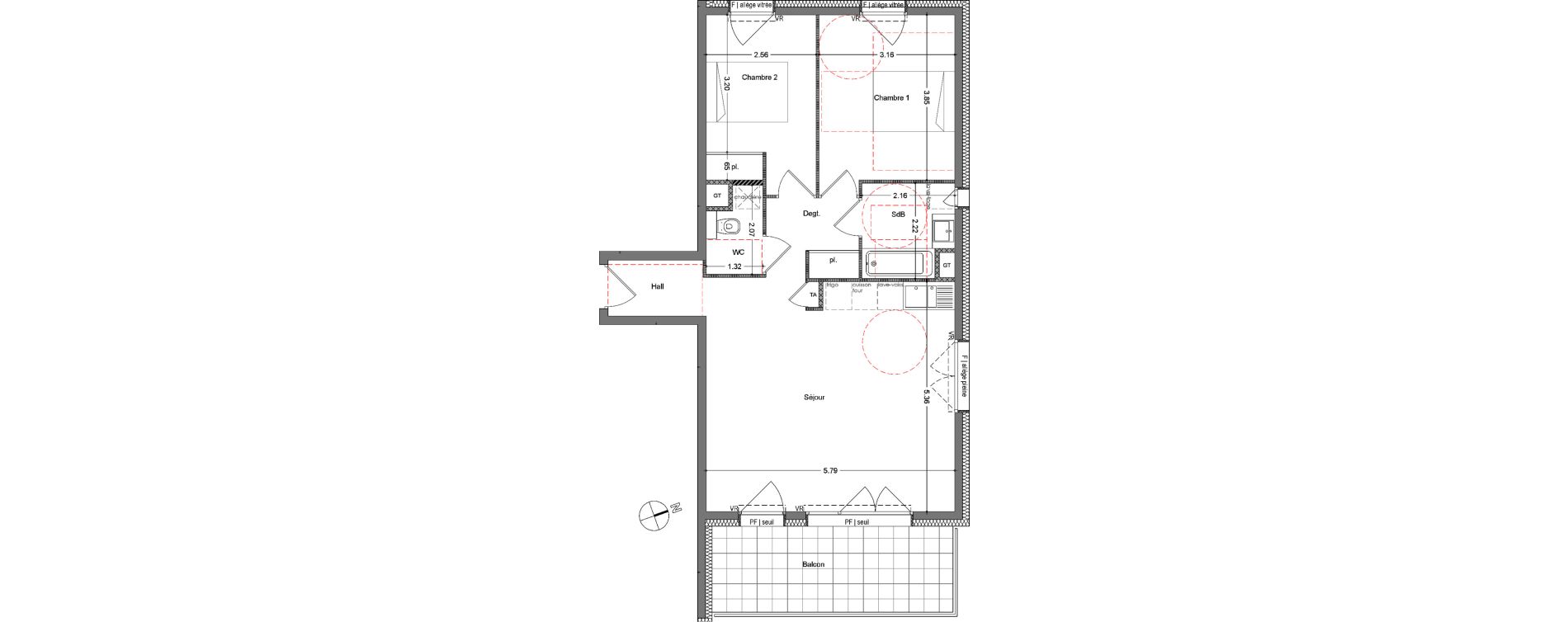 Appartement T3 de 67,41 m2 &agrave; Allonzier-La-Caille Centre