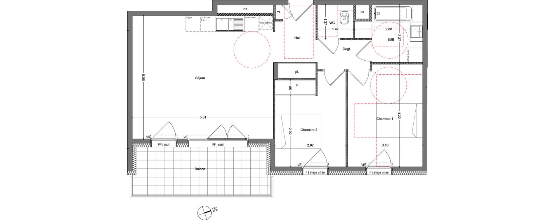 Appartement T3 de 67,95 m2 &agrave; Allonzier-La-Caille Centre