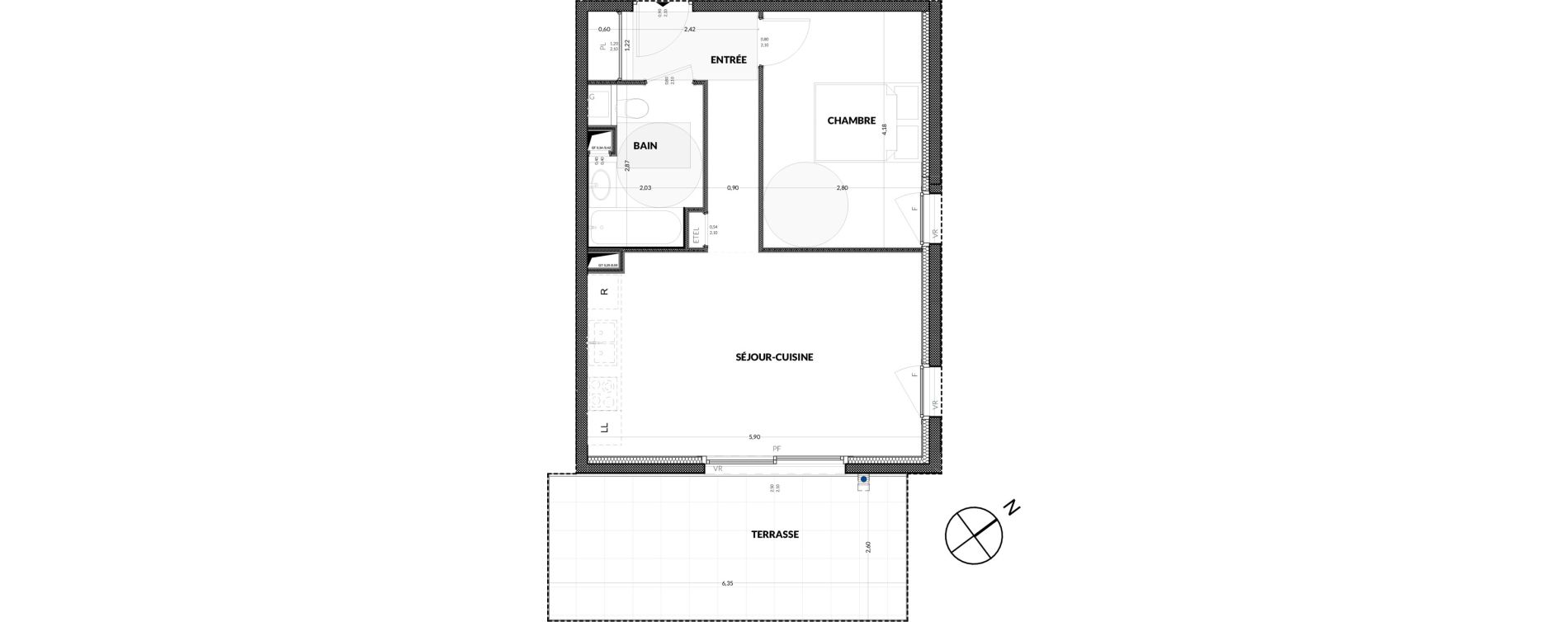 Appartement T2 de 44,10 m2 &agrave; Amancy Centre