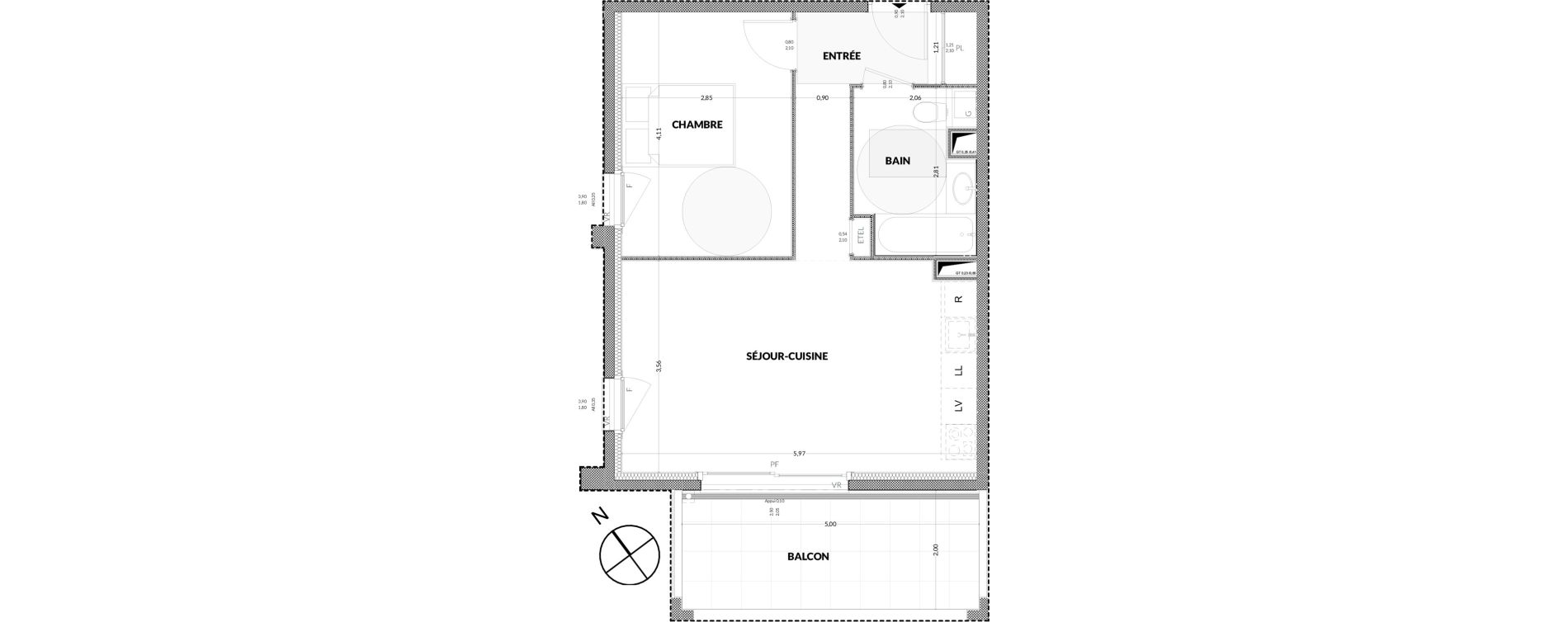 Appartement T2 de 44,10 m2 &agrave; Amancy Centre