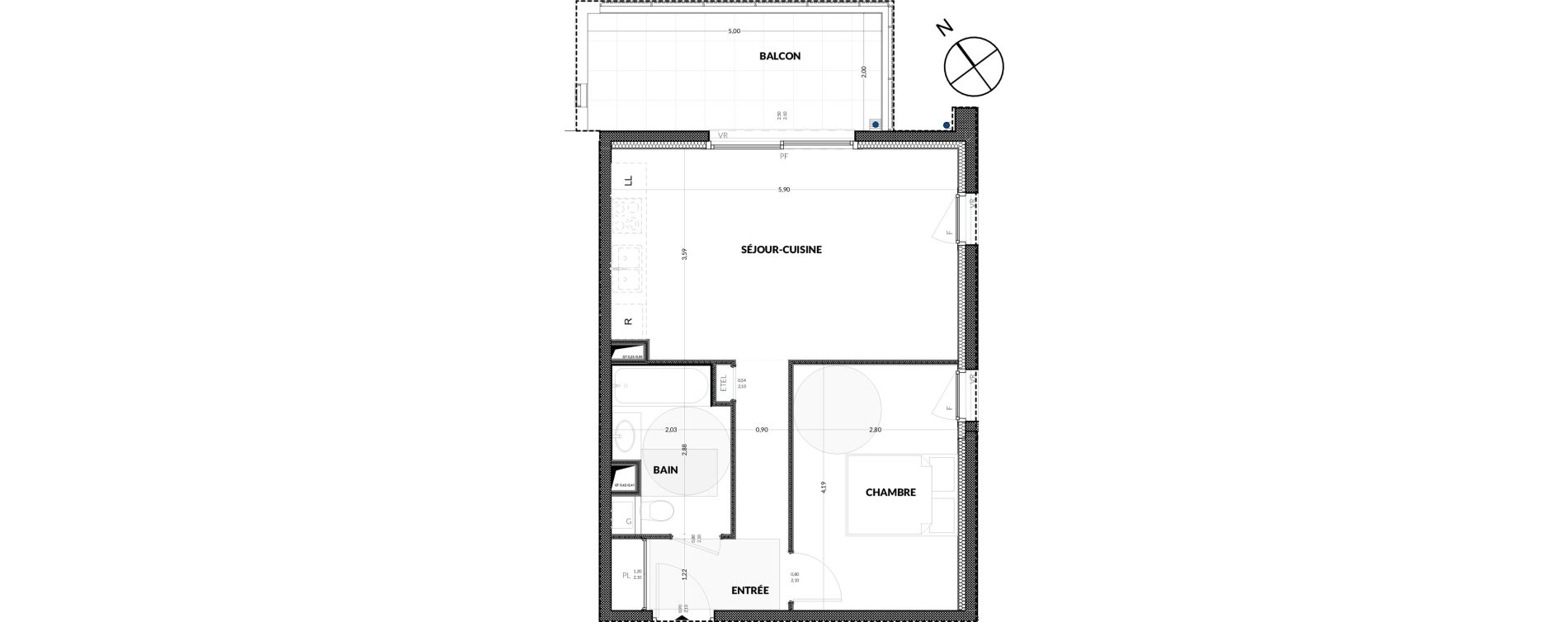 Appartement T2 de 44,30 m2 &agrave; Amancy Centre