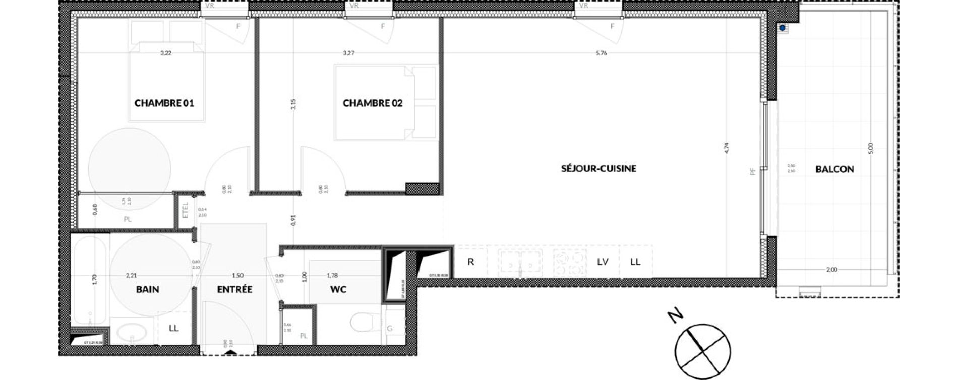 Appartement T3 de 62,90 m2 &agrave; Amancy Centre