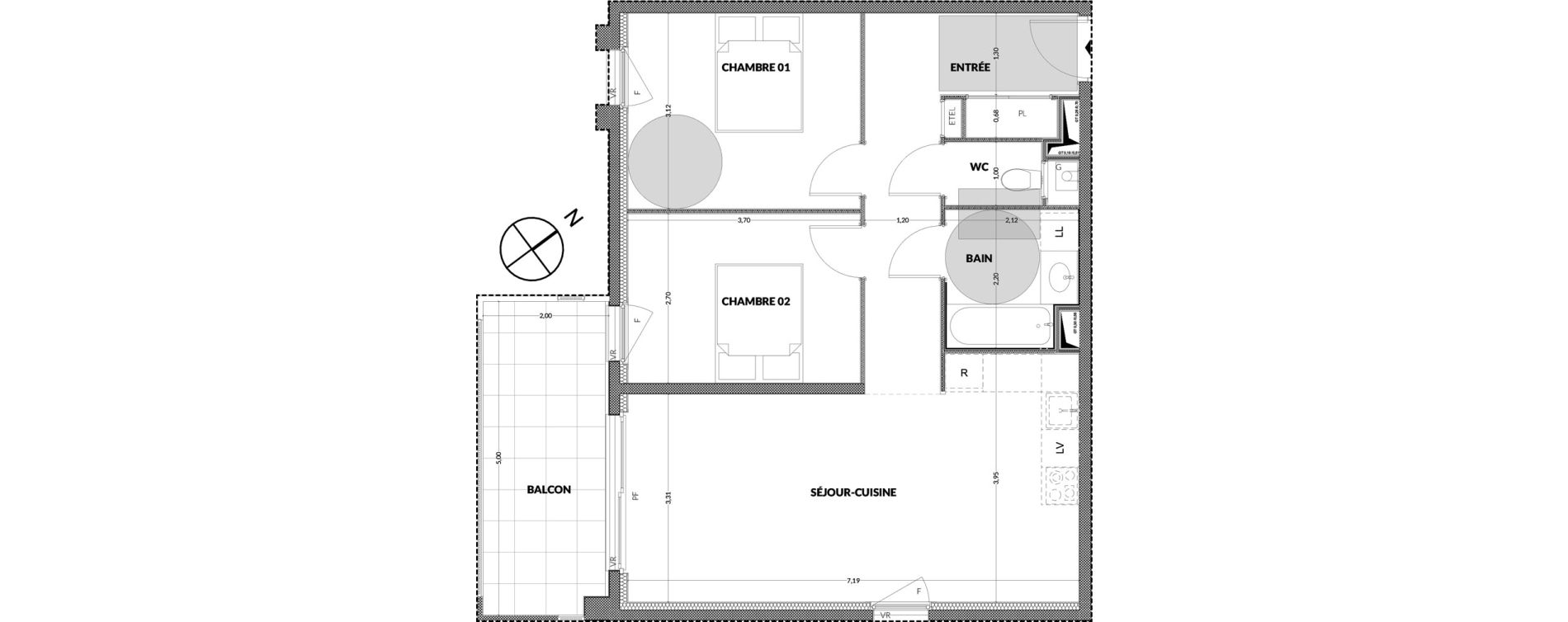 Appartement T3 de 64,10 m2 &agrave; Amancy Centre