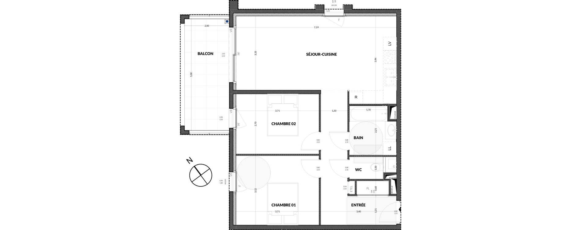 Appartement T3 de 64,00 m2 &agrave; Amancy Centre
