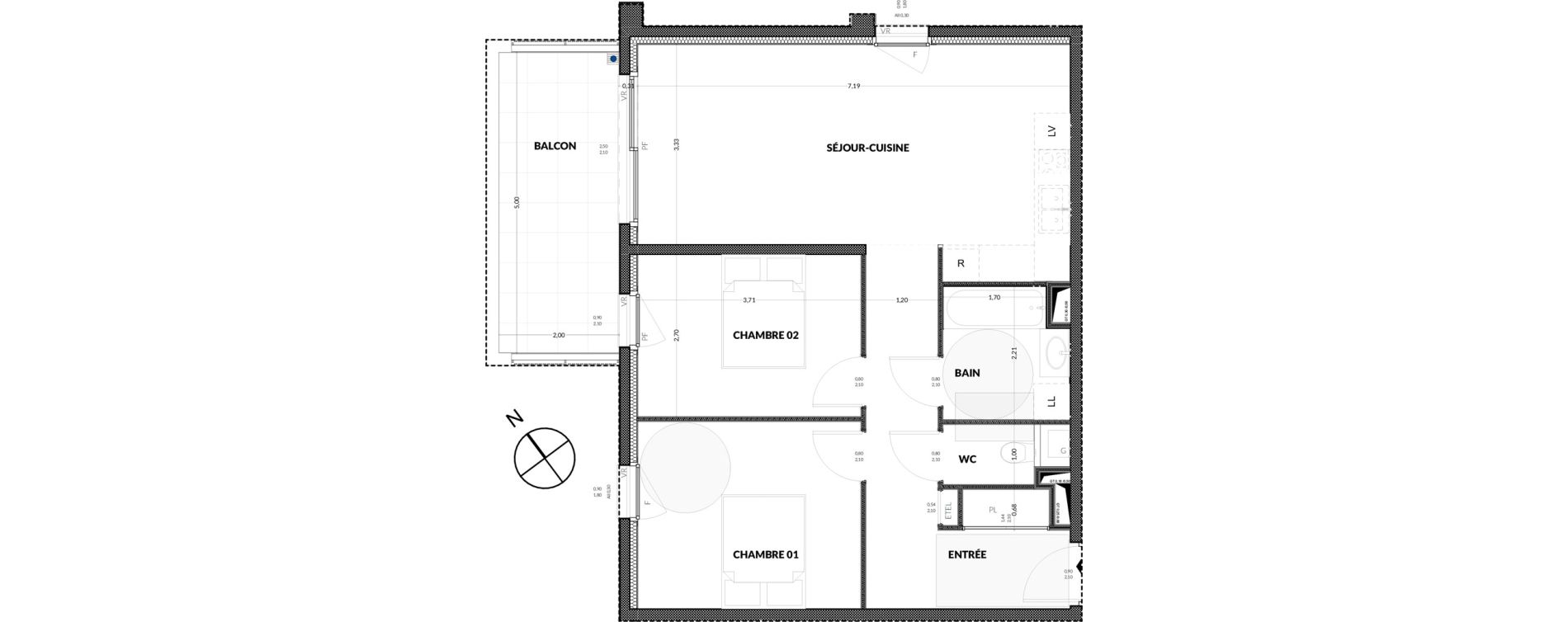 Appartement T3 de 64,00 m2 &agrave; Amancy Centre