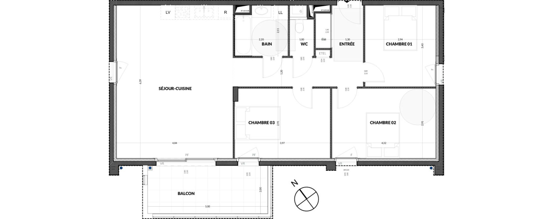Appartement T4 de 81,40 m2 &agrave; Amancy Centre