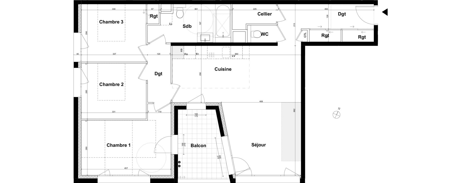 Appartement T4 de 90,28 m2 &agrave; Ambilly Etoile