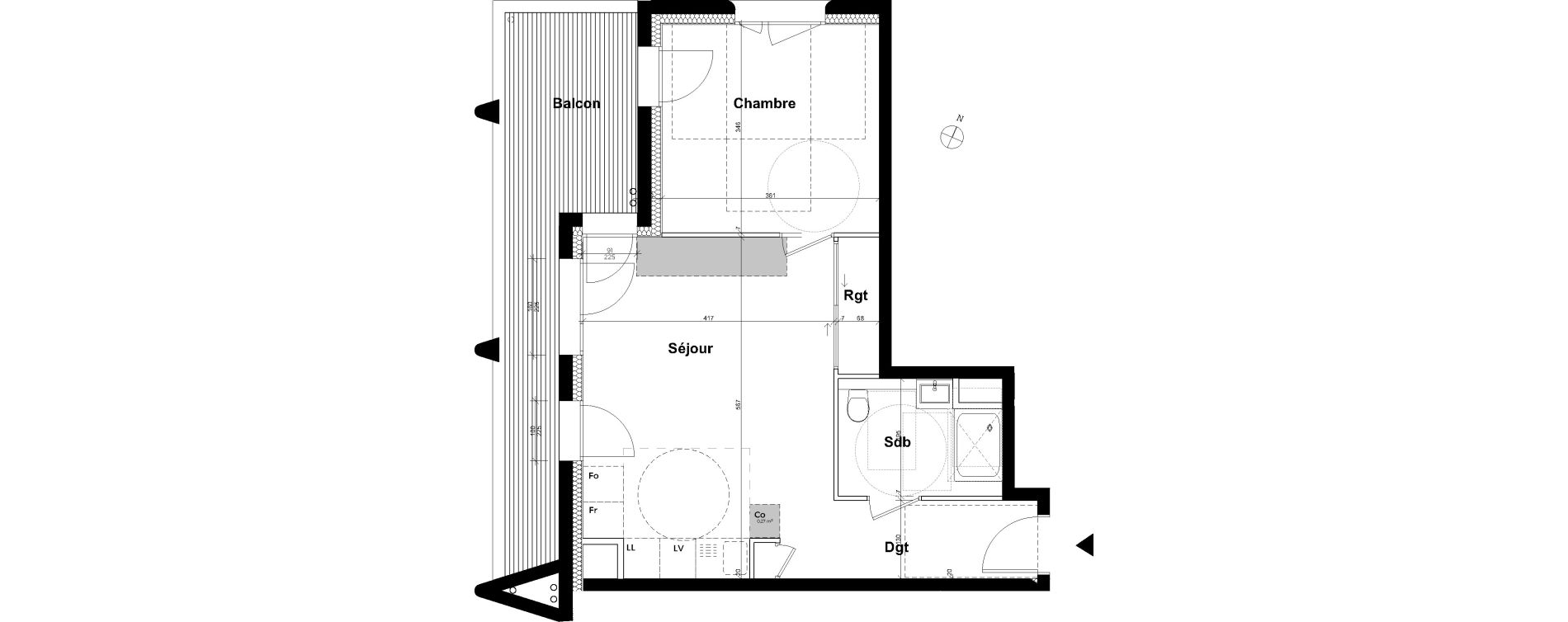Appartement T2 de 46,29 m2 &agrave; Ambilly Etoile