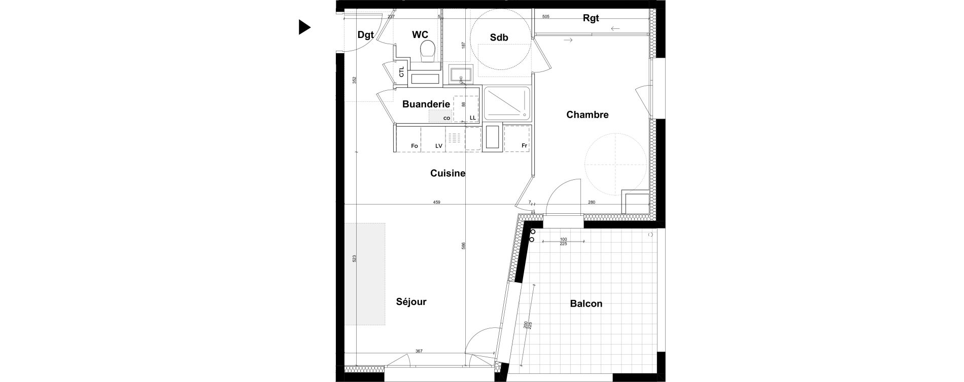 Appartement T2 de 49,58 m2 &agrave; Ambilly Etoile