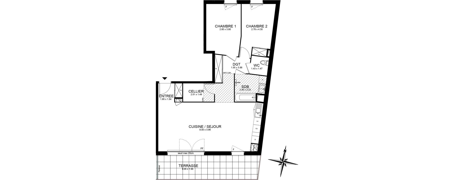 Appartement T3 de 75,42 m2 à Ambilly Centre