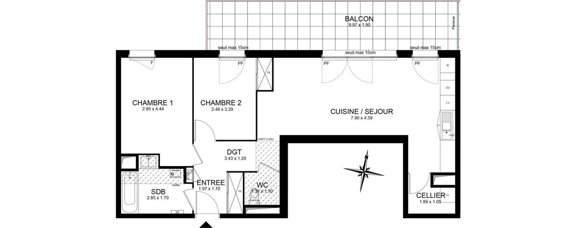 Appartement T3 de 64,31 m2 &agrave; Ambilly Centre