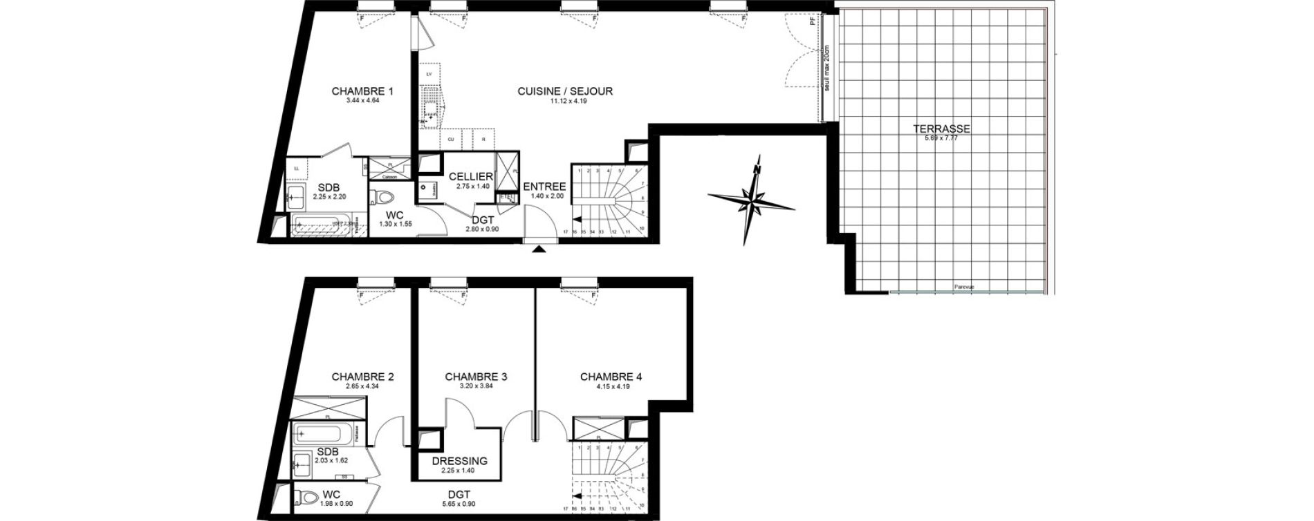 Appartement T5 de 124,53 m2 &agrave; Ambilly Centre