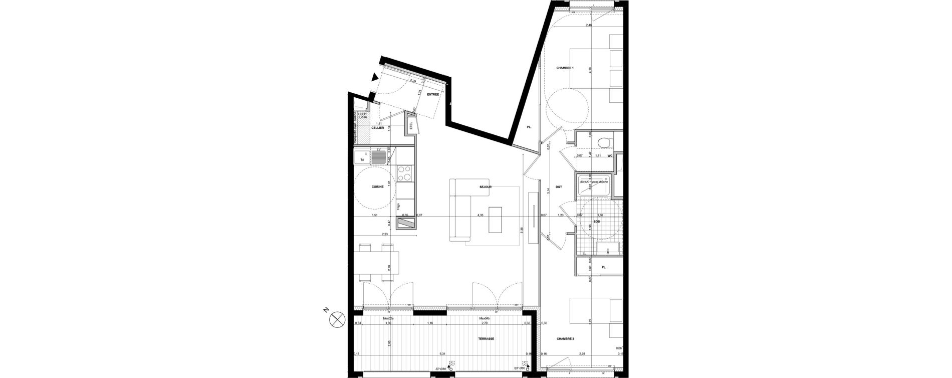 Appartement T3 de 80,42 m2 &agrave; Ambilly Centre