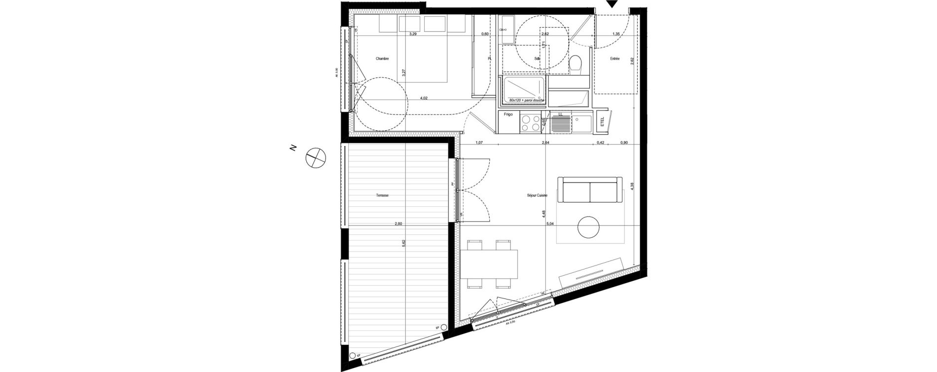Appartement T2 de 46,29 m2 &agrave; Ambilly Centre
