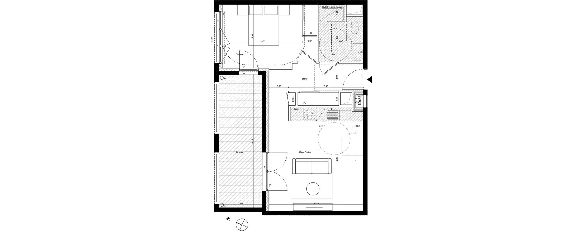 Appartement T2 de 45,07 m2 &agrave; Ambilly Centre
