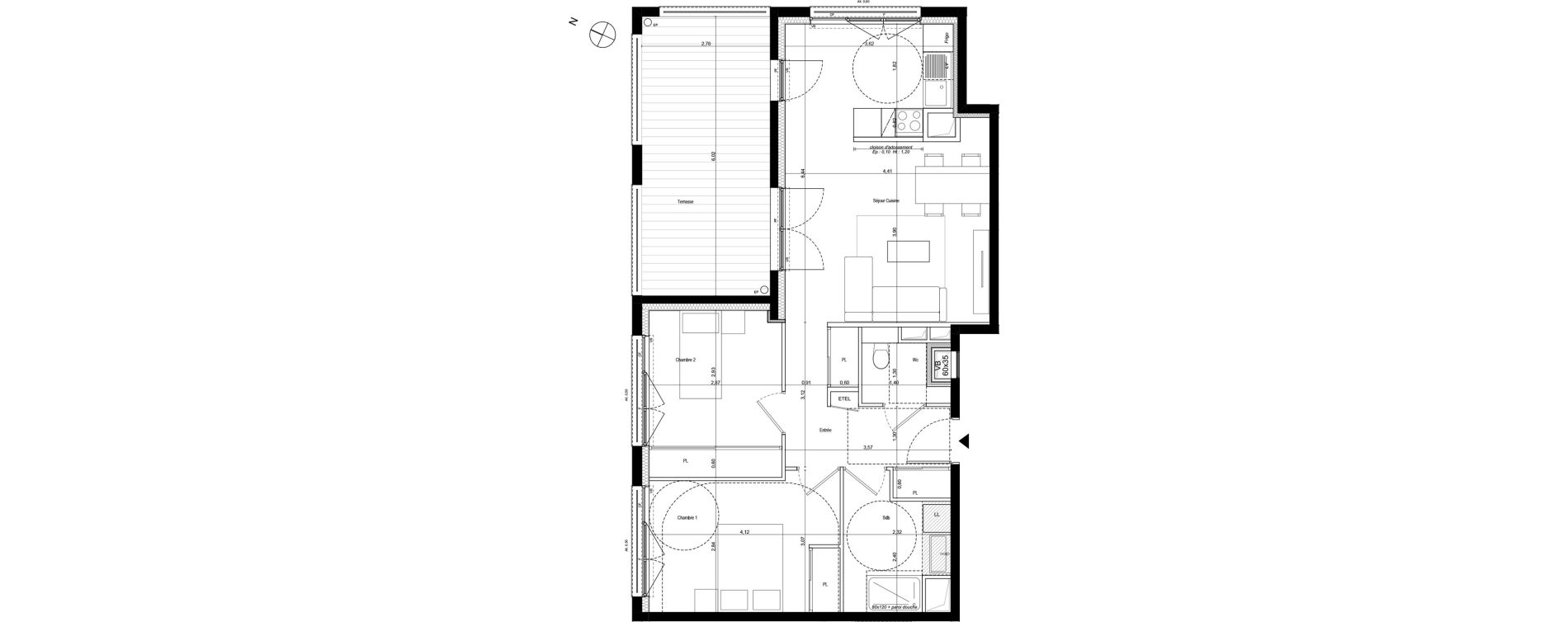 Appartement T3 de 63,83 m2 &agrave; Ambilly Centre