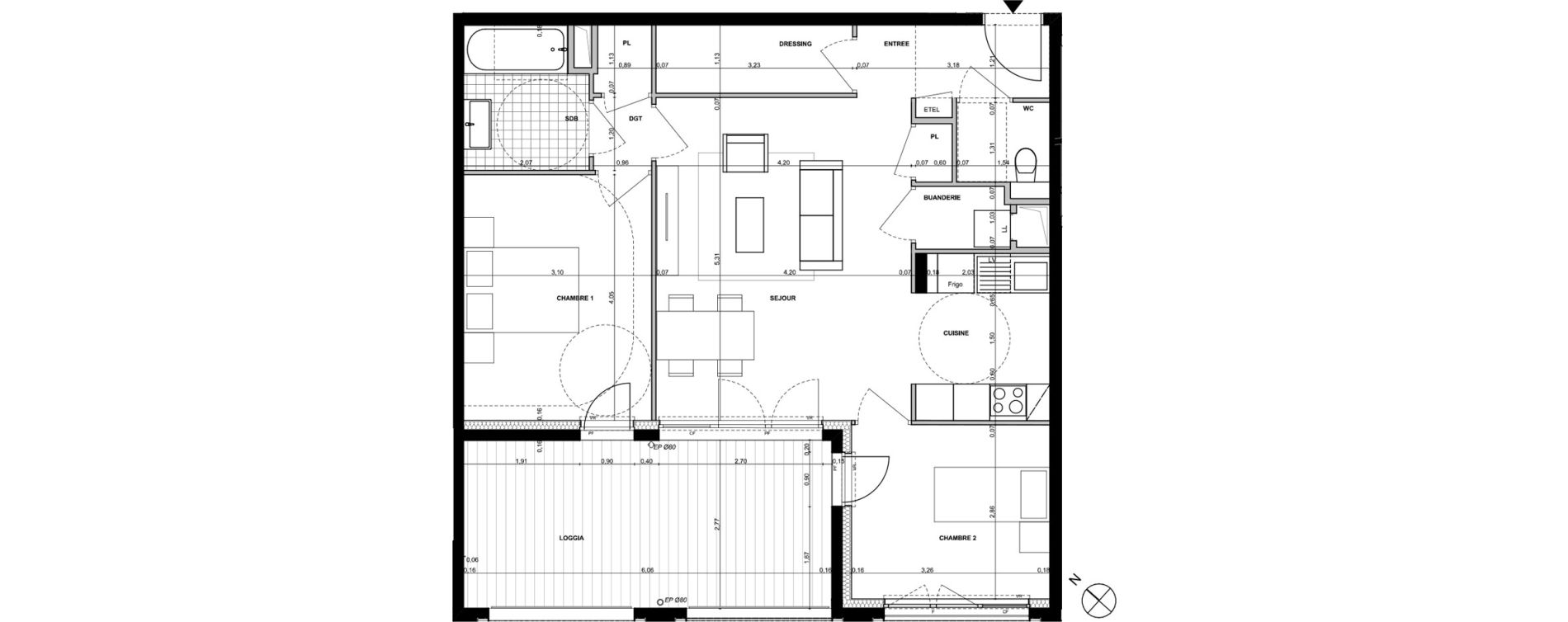 Appartement T3 de 68,70 m2 &agrave; Ambilly Centre