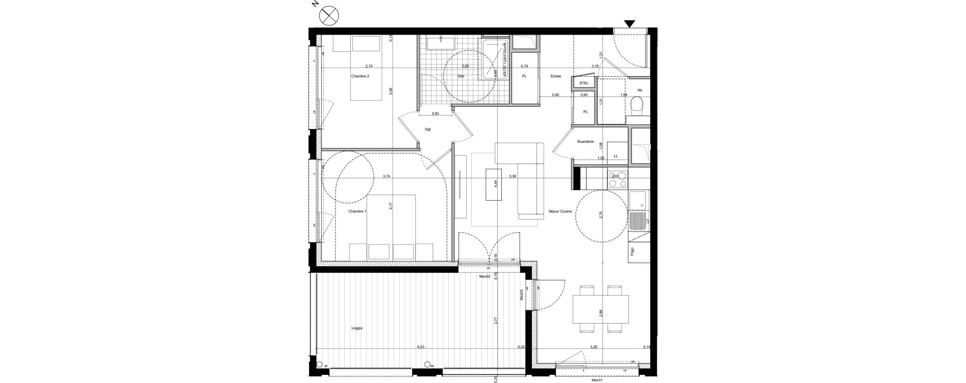 Appartement T3 de 67,42 m2 &agrave; Ambilly Centre