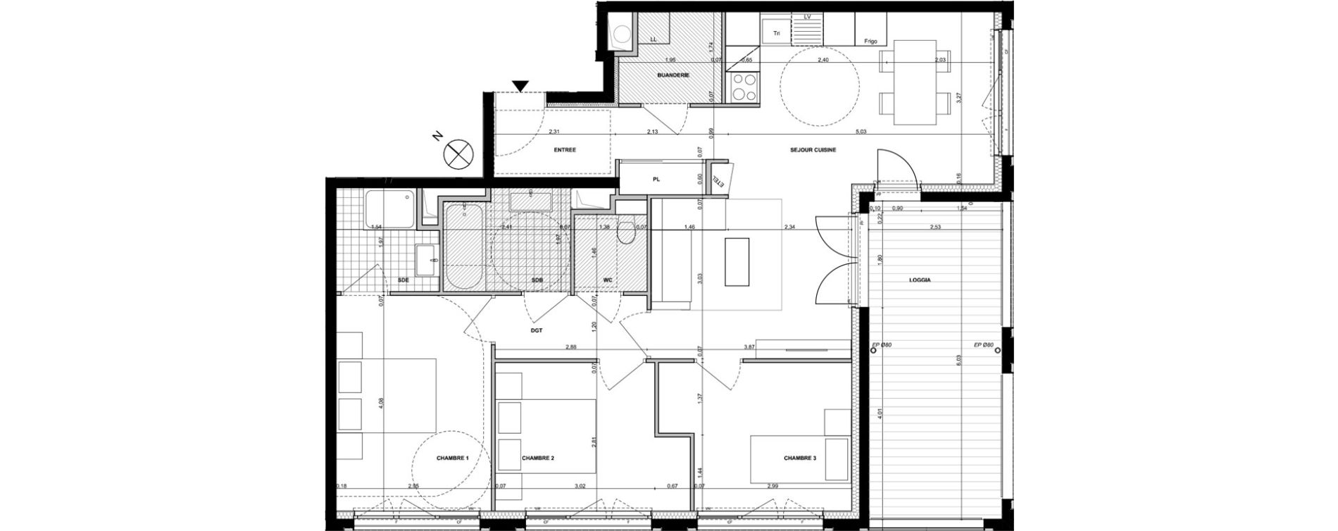 Appartement T4 de 82,21 m2 &agrave; Ambilly Centre