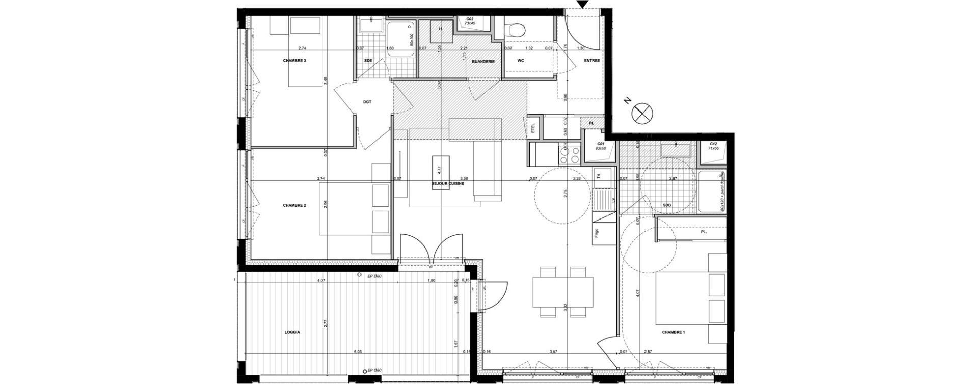 Appartement T4 de 85,83 m2 &agrave; Ambilly Centre