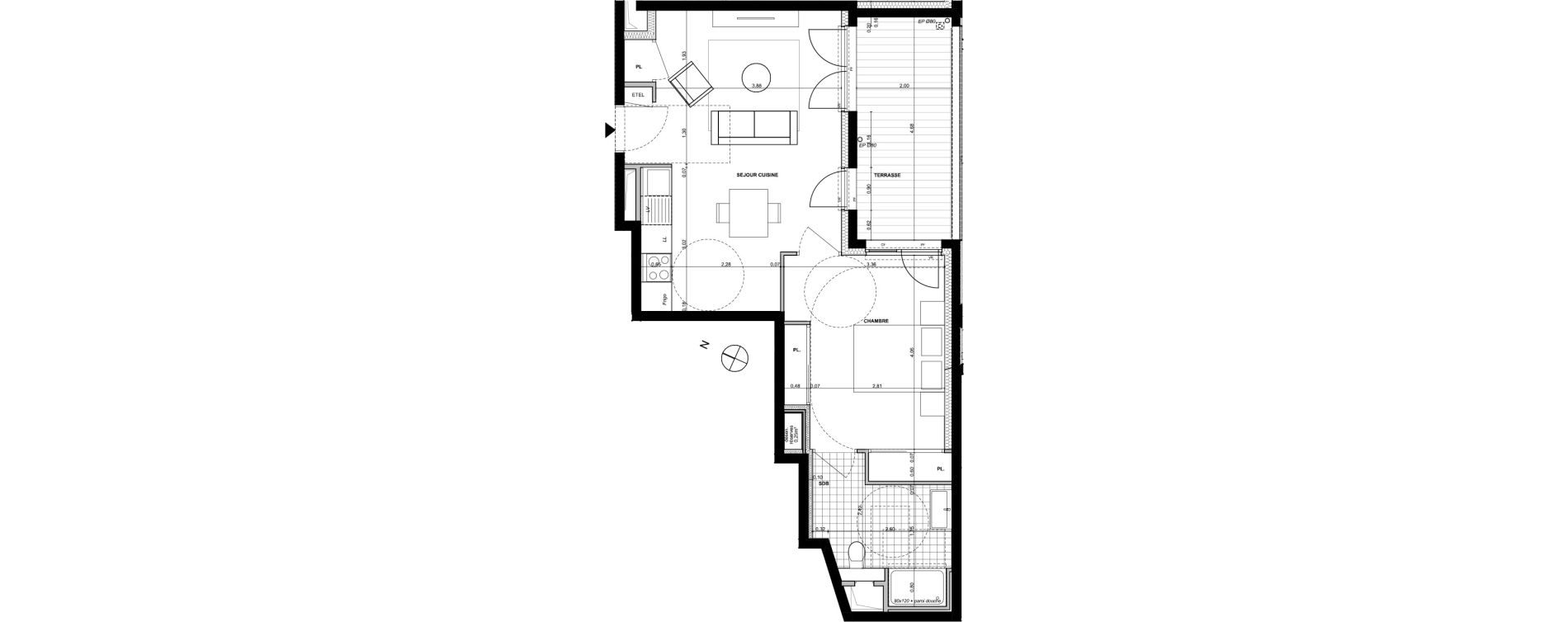 Appartement T2 de 46,12 m2 &agrave; Ambilly Centre