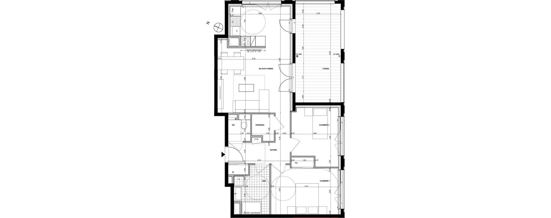 Appartement T3 de 65,37 m2 à Ambilly Centre