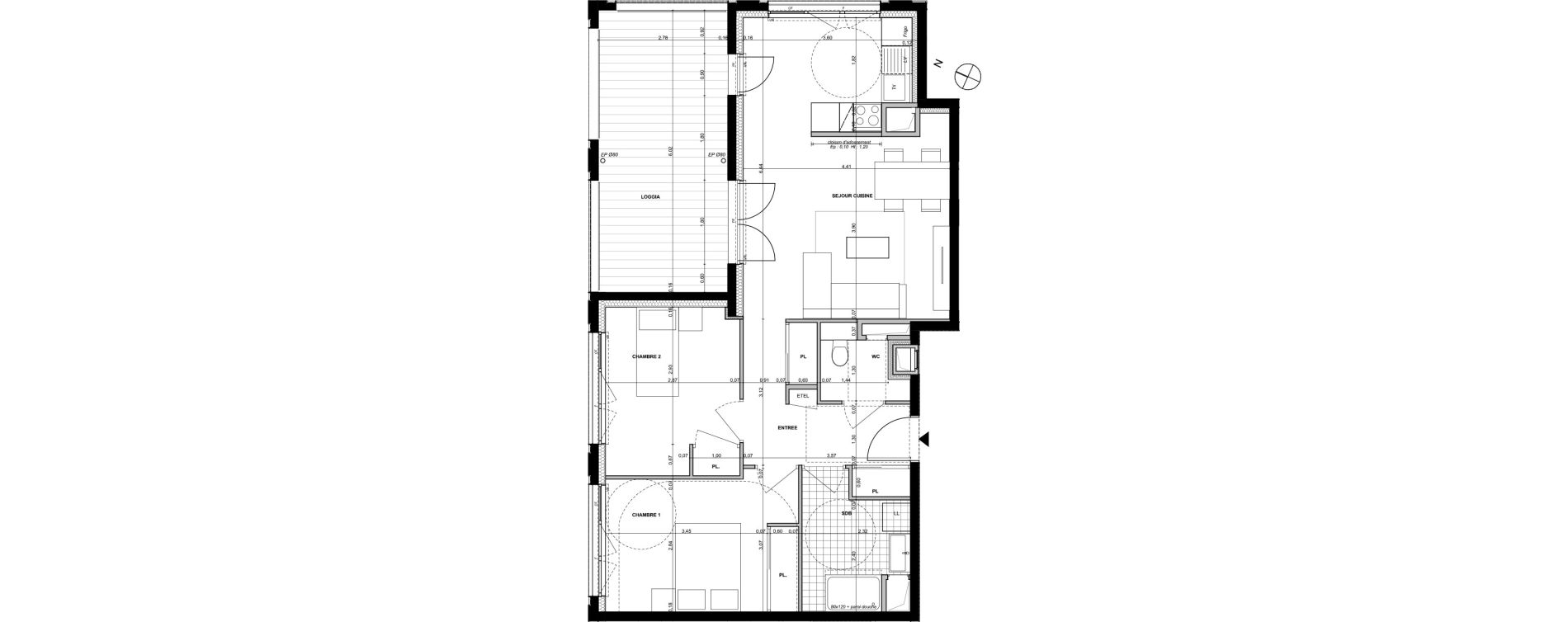 Appartement T3 de 64,09 m2 &agrave; Ambilly Centre