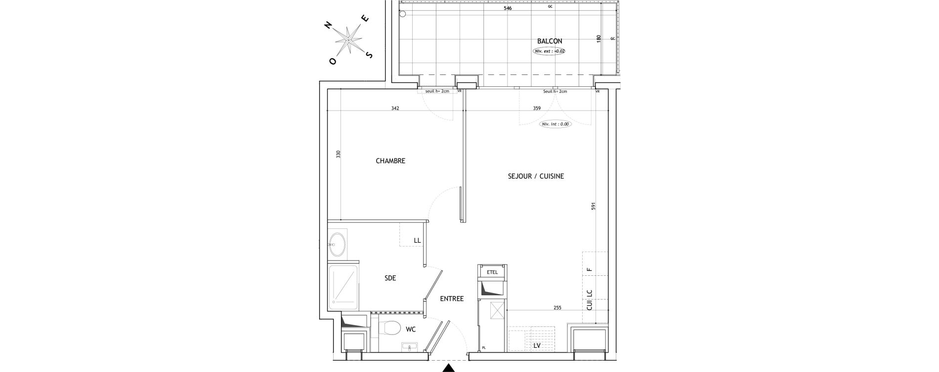 Appartement T2 de 43,40 m2 &agrave; Ambilly Centre
