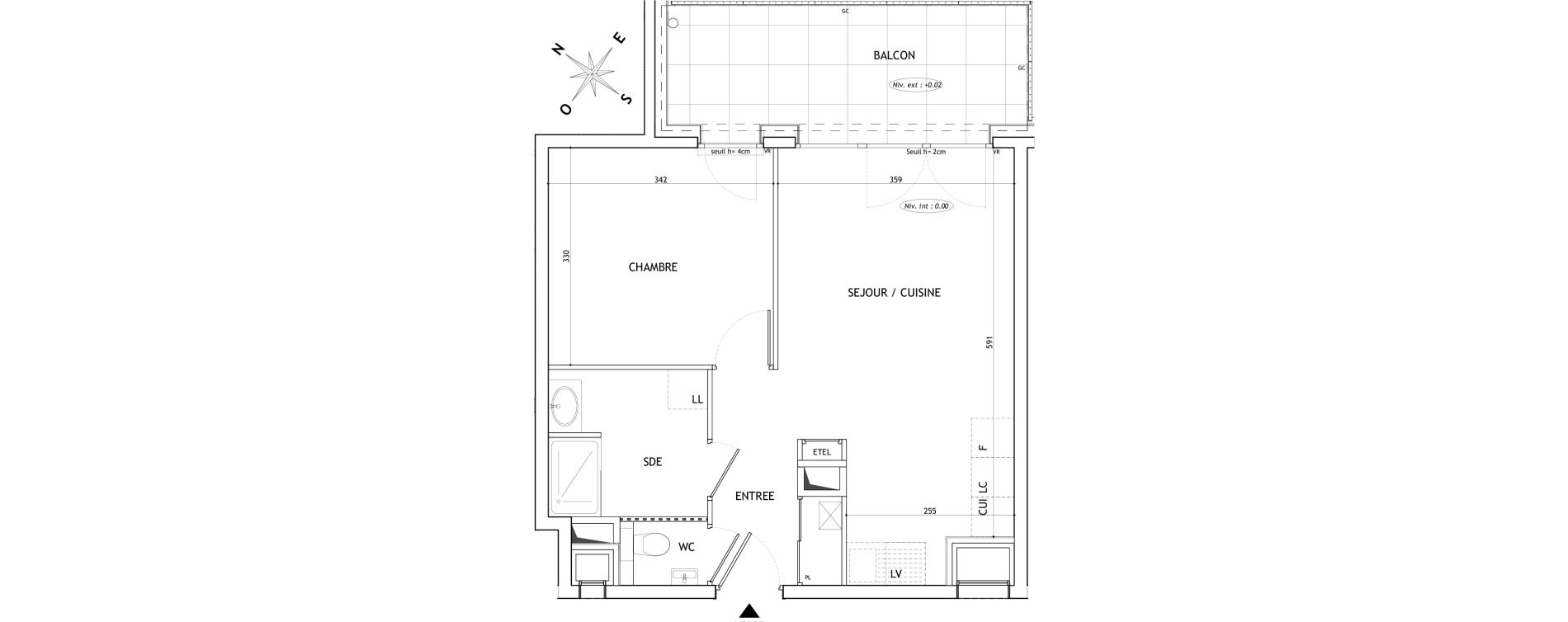 Appartement T2 de 43,40 m2 &agrave; Ambilly Centre