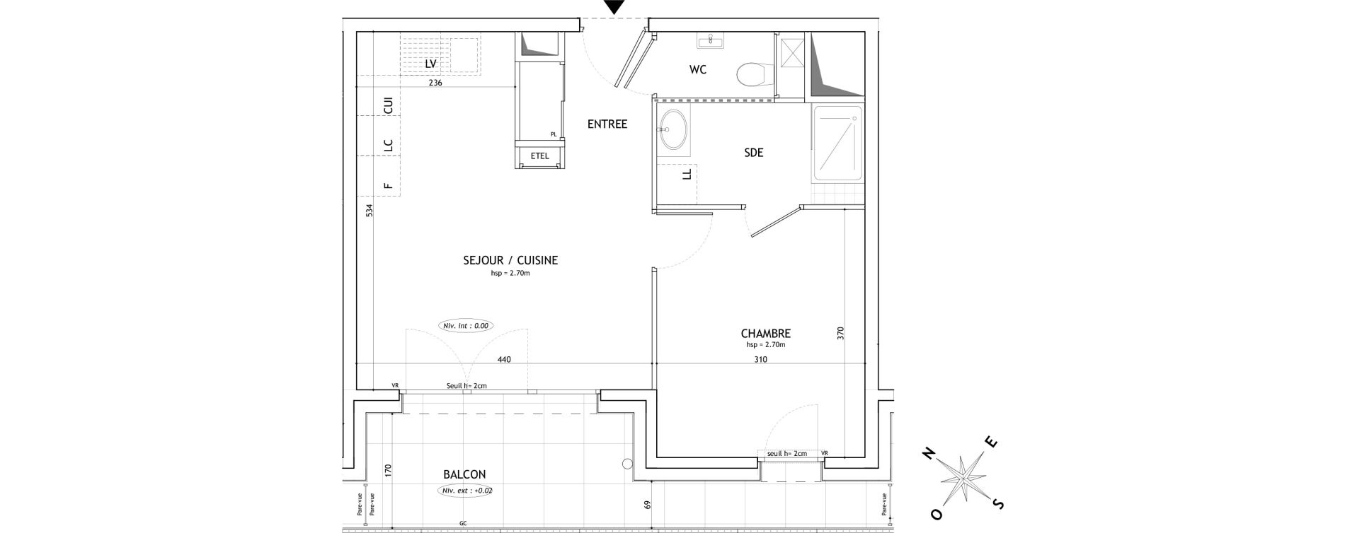 Appartement T2 de 40,68 m2 &agrave; Ambilly Centre