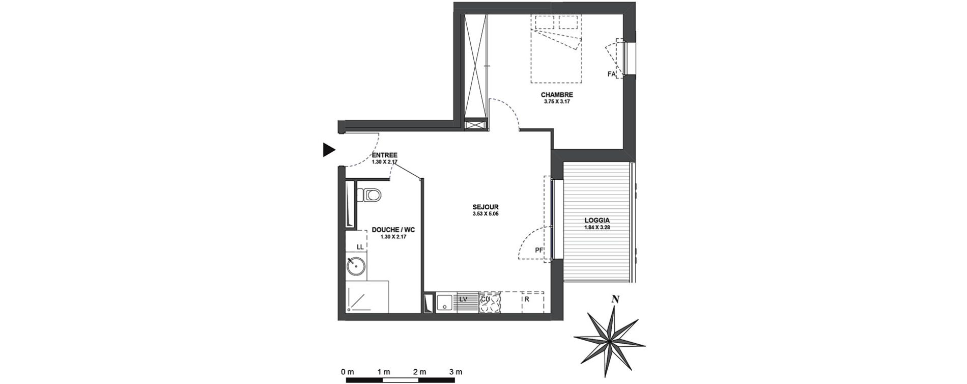 Appartement T2 de 42,55 m2 à Ambilly Centre