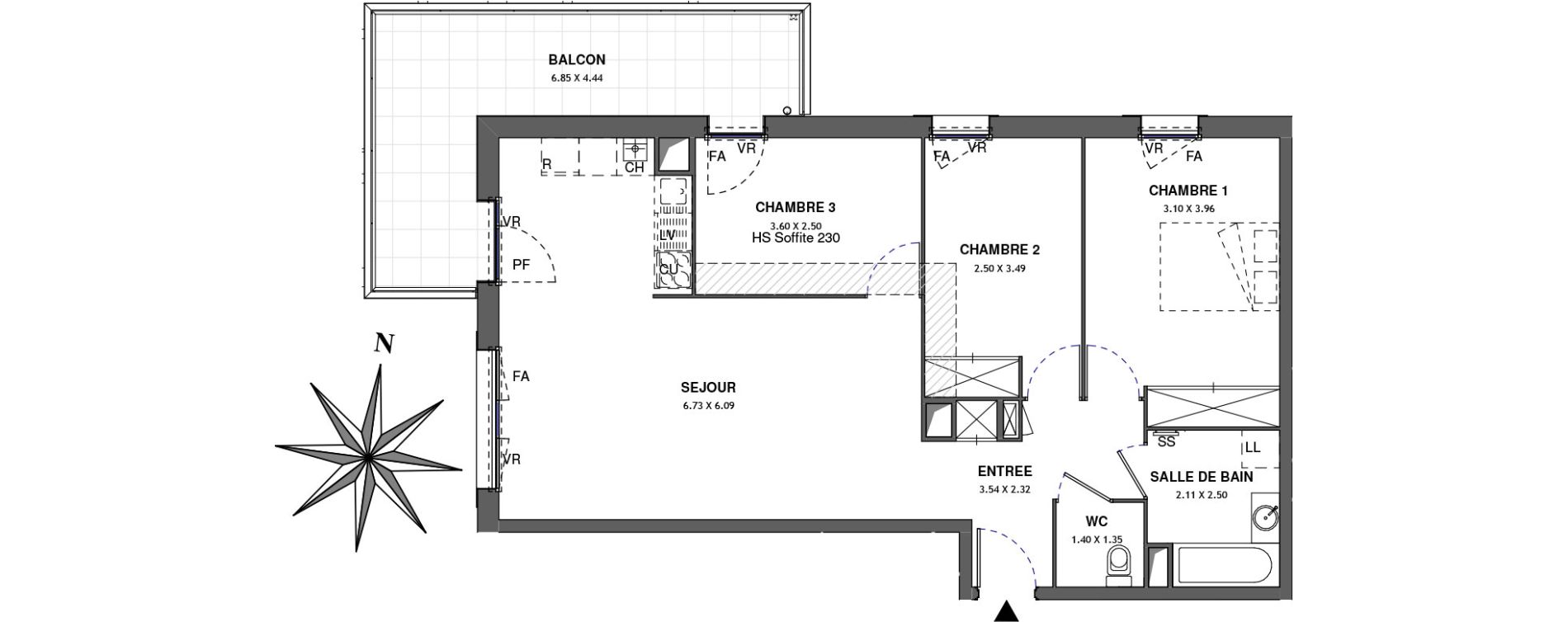 Appartement T4 de 78,25 m2 &agrave; Ambilly Centre