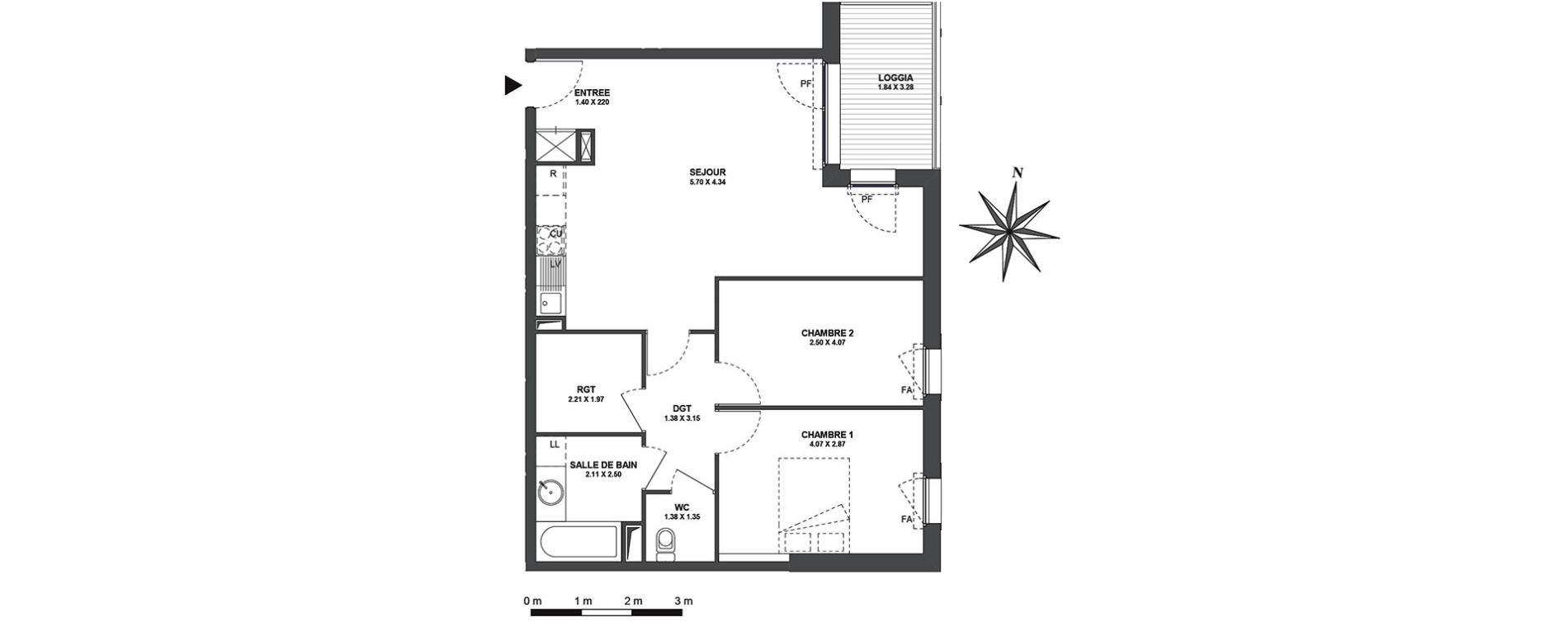 Appartement T3 de 69,69 m2 &agrave; Ambilly Centre