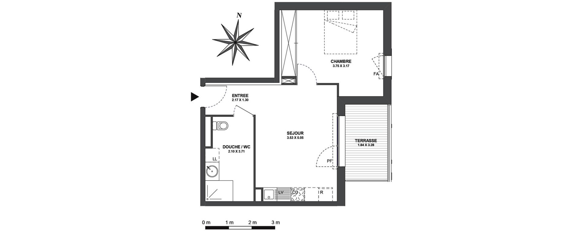 Appartement T2 de 42,55 m2 &agrave; Ambilly Centre