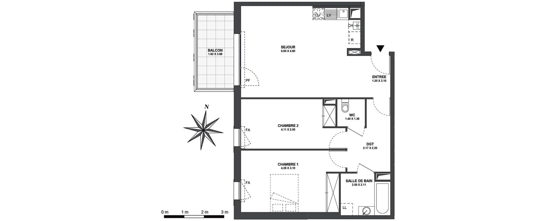 Appartement T3 de 72,07 m2 &agrave; Ambilly Centre