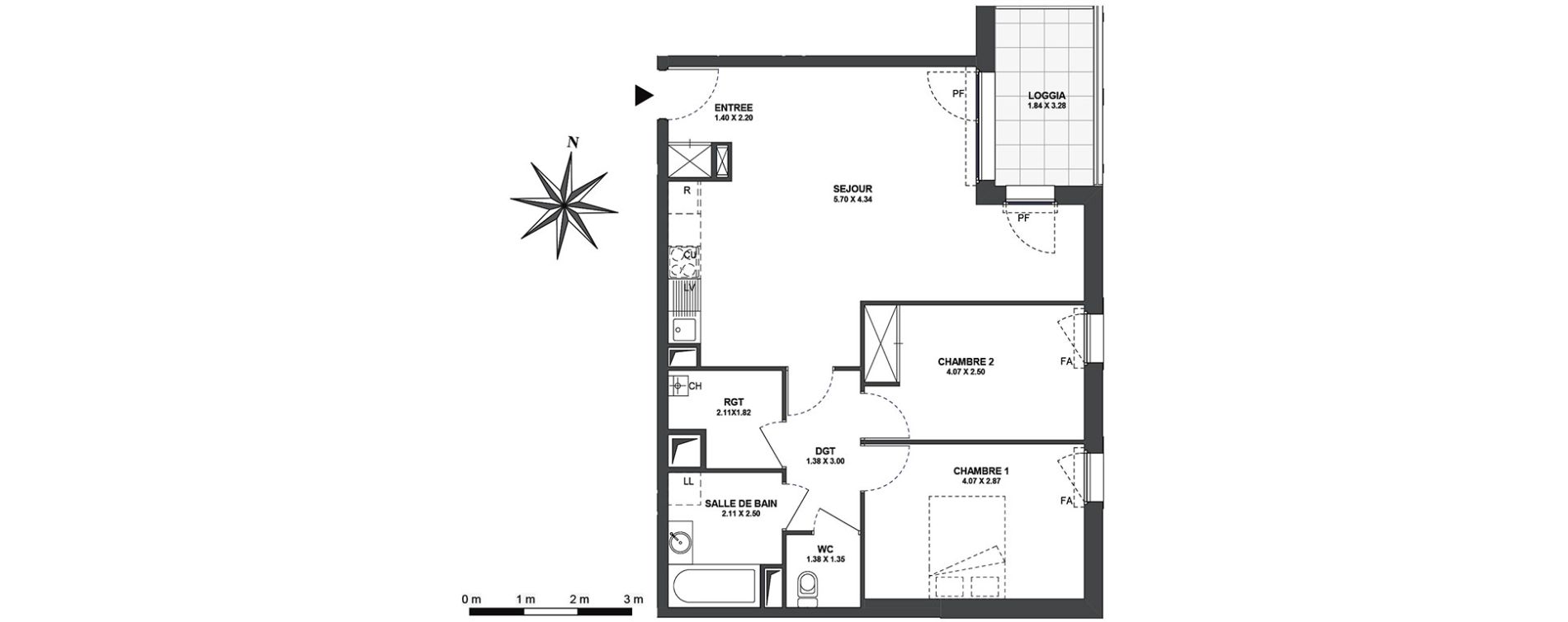 Appartement T3 de 69,03 m2 &agrave; Ambilly Centre