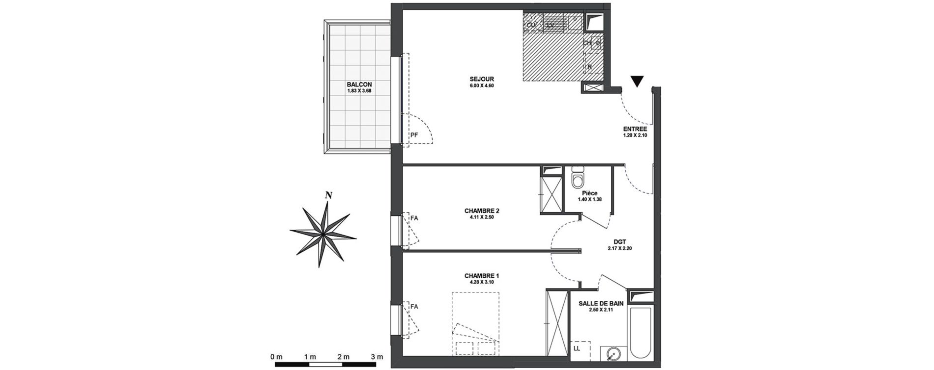 Appartement T3 de 72,07 m2 &agrave; Ambilly Centre