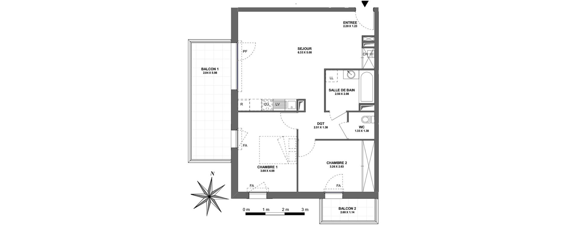 Appartement T3 de 62,96 m2 &agrave; Ambilly Centre